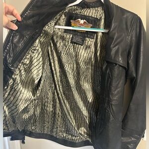 HARLEY DAVIDSON black leather womens jacket